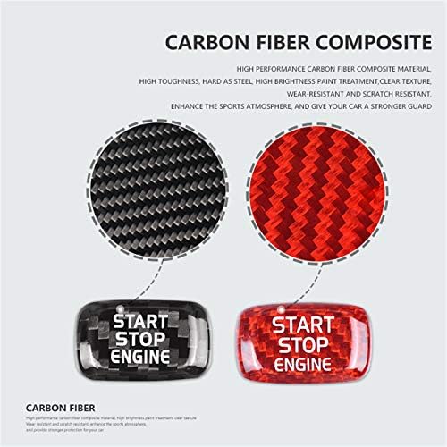Misslue Real Carbon vlaknastim vlaknom naljepnice za paljenje ključeva za Volvo, automatsko zaustavljanje motora Gumb za zaustavljanje