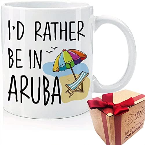 Radije bih bio u Arubi šolja, Funny Aruba Lover šolja pokloni za Božić očevi majke dan rođendan, Funny Unique šalice poklon za muškarca
