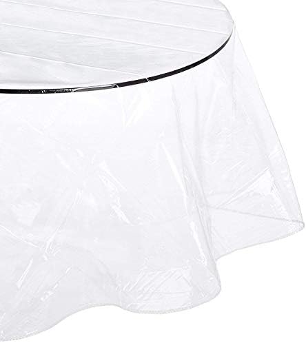 Američki laneni 120 okrugli vodootporni plastični pokrivač za stol kristalno čist PVC zaštitnik za stol za stol za Stolić, stol za