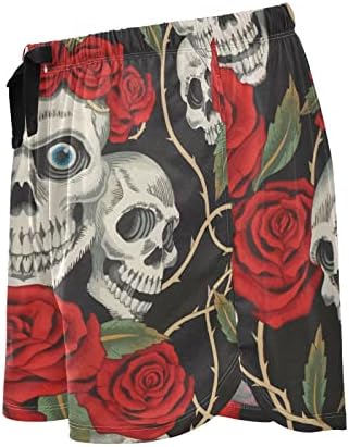 Oarencol Roses lobanje ženske pidžame kratke hlače Halloween cvijet crni salon spavaj dno sa džepovima S-XXL