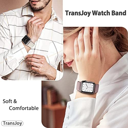Transjoy 6 Pack najlon rastezljivi kompatibilan za Apple Watch Band 38mm 40mm 41mm 42mm 44mm 45mm Žene Muškarci, Tkanine elastične