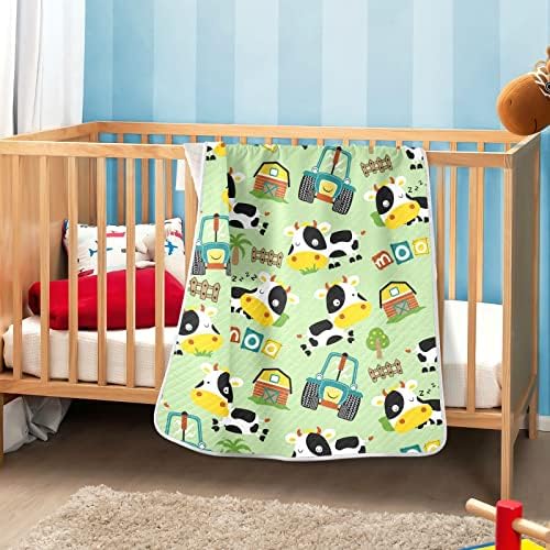 Swiddle pokrivač smiješan krav pamučni pokrivač za dojenčad, primanje pokrivača, lagana mekana prekrivačica za krevetić, kolica, raketa,