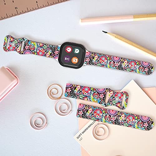 Mingmc kompatibilan sa Gizmo Watch Band Zamjena za djecu, 20 mm Premium mekani silikonski sportski šareni uzorak podesivi Gizmo Watch