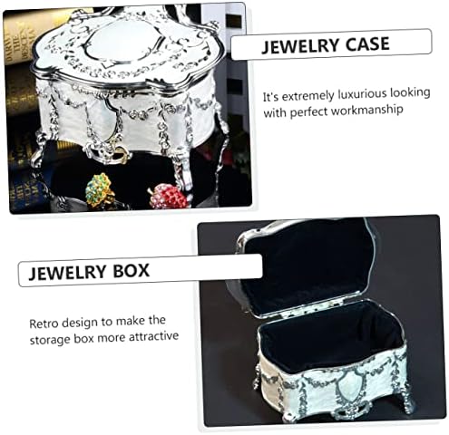 TOFCICU kutija nakit ukras ukras za skladišni kontejner za zaštitu nakit ogrlica za ogrlica za ogrlice kućište Metalna trinketa kutija