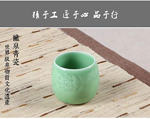Celadon čaj / čaj čaj, jade zeleni porculan zeleni proizvodi, 2 boje-šljiva zelena i svijetlo zelena, 龙泉 青瓷杯