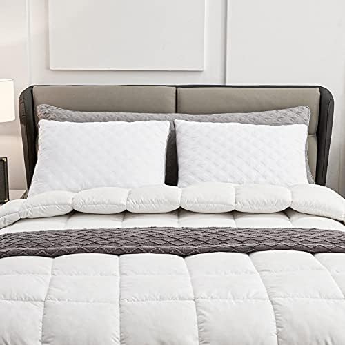 Lipo Premium Quilted Plovci sa kvalicom veličine, set od 2 luksuznih alternativnih jastuka za spavanje s bijelom bočnom bočnom i stražnjem