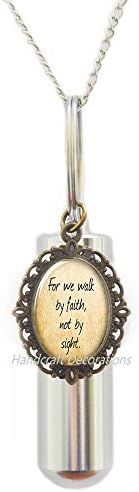 HandFraftDecorations za hodamo po vjeri, ne po viđenju, pismijskom nakitu, Christian kremiranje urna ogrlica, najbolja prijateljica