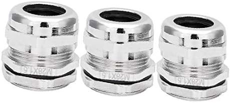 X-dree 3pcs M28 * 1.5 Metalni vodootporni pričvršćivač pričvršćivač kabela kabela kabela 13-18mm Dužina navoja 9mm (3 PZ M28 * 1.5