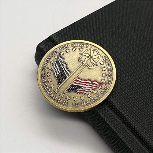 Sjedinjene Američke Države zvijezde i pruge, tanka plava linija Policijski suvenir Bronzani kovanica Saint Micheal Kolekcionarski izazov novčić