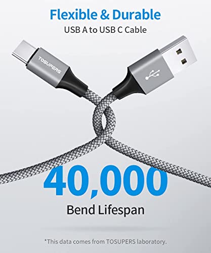 [10ft, 2-pack] Brzi punjenje kabela, dugačak USB A do Type C puhač za punjač za Samsung Galaxy A10E A51 A52 A52 A71 A51 A52 A53 A71