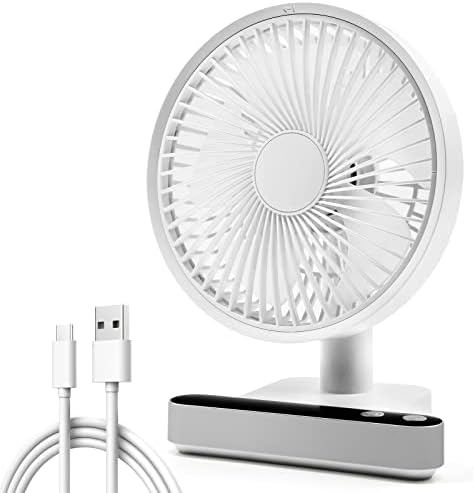 ASYOURZ USB stoni ventilator oscilirajući 4000mAh - mali stoni ventilator na baterije ili USB ventilator tihi lični ventilator 4 brzine