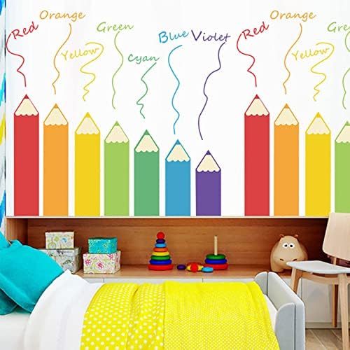 Zidni dekor igraonice dječija soba, zidne naljepnice za dječje sobe umjetnička zidna naljepnica bojice zidne naljepnice šareni inspirativni