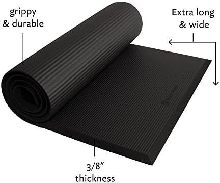 Hugger Mugger Ultimate Cushion yoga mat-Black-Ultimate thick, grippy, soft yoga mat, extra long and wide, and extra cushion