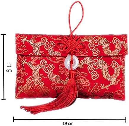 Halloluck svilene crvene koverte, 4 kom Hongbao koverte za poklon kartice za vezenje sretni džepovi kineska Nova Godina ukrasi za
