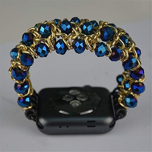 Ivywone ručno rađena perla kompatibilna sa Apple Watch narukvicama serije 6 SE 5, rastezljivi elastični fantastični metalni lanci