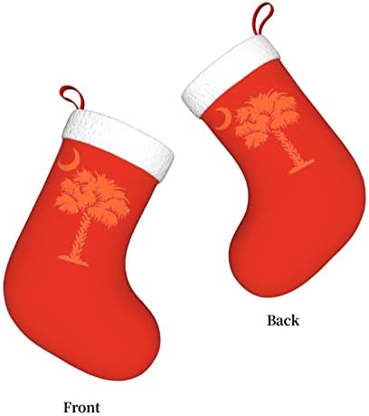 Yuyuy Palmetto Tree Božićni čarapa za odmor Kamin Smokač kamina Viseća čarapa 18 inča