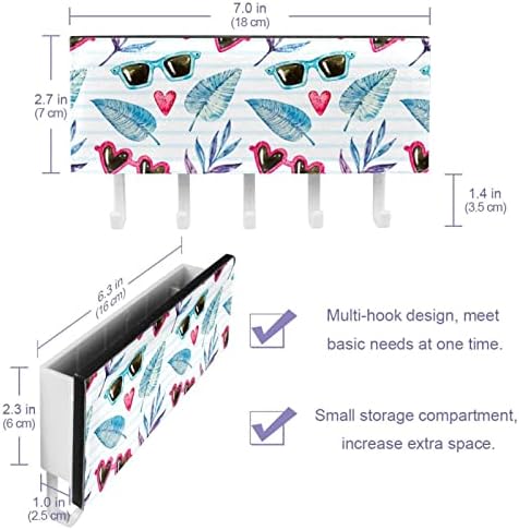 Sunčane naočale i ostavlja ključ i držač pošte za zidove - Ključni vješalica s organizatorom pošte i 5 kuka, ljepljivi nosač za dom,
