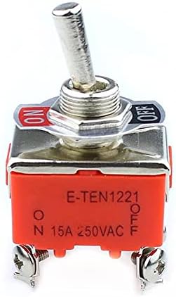 Gummmy 1 kom. Metalna rezina AC 250V 15A AMPS uključena / isključena 2 Pozicija DPST preklopni prekidač LW Szus E-TEN1221 Narančasta