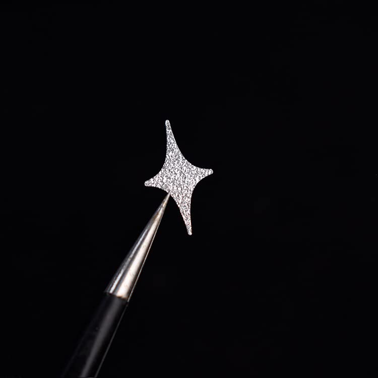 Slomljena dijamantska naljepnica za poboljšanje noktiju svjetlucava srebrna ljubavna medvjedica leptir starlight flame star naljepnica za reljef noktiju