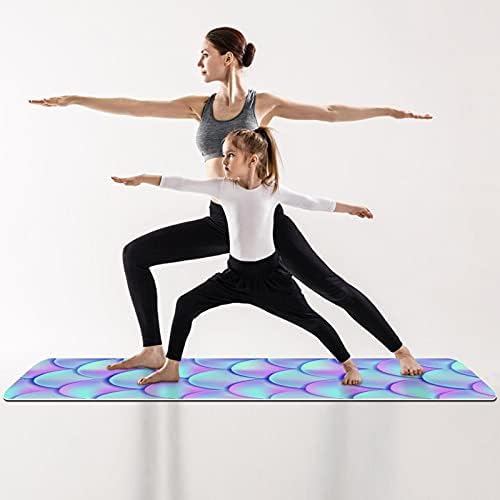 6mm ekstra debela prostirka za jogu, Mermaid Scale Print ekološki prihvatljivi TPE otirači za vježbanje Pilates Mat sa za jogu, trening, osnovnu kondiciju i vježbe na podu, muškarci & žene