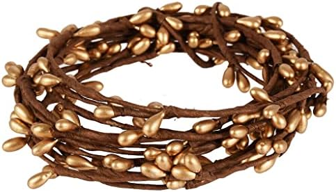 PIP BERRY Single Strand Gold Garland 9ft Roll - Odmor Dekor Accent za prednja vrata, kuhinje, zidove i ukrase za dekor.