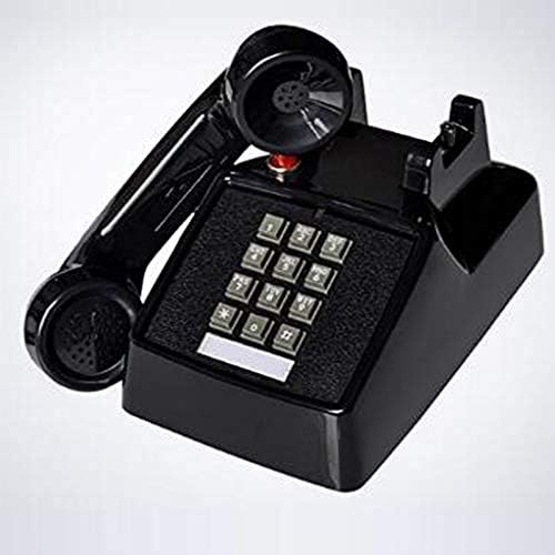 KXDFDC Retro okretni telefon, gumb gumb biranje crnog antiknog telefona, hotelski telefon za dom i