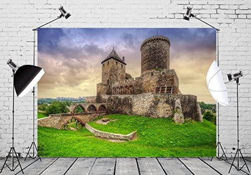 BELECO 10x8ft tkanina Poljska srednjovjekovni dvorac fotografija pozadina Będzin dvorac Sunset krajolik drevna stara tvrđava Evropski