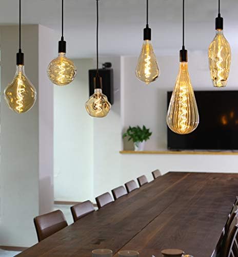 Predimenzionirana dekorativna LED sijalica, Vintage spiralna Filament Edison svjetlo toplo žuto zatamnjeno 120v / 6W zlatno staklo E26 dekor lampa 2200k štedljivo svjetlo za kućni Bar Dvorište