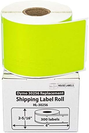 HOUSELABELS kompatibilne DYMO 30256 zelene naljepnice za otpremu kompatibilne sa Rollo, DYMO LW štampačima, 4 rolne / 300 etiketa