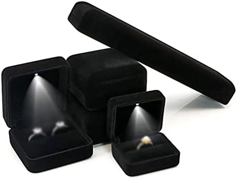 ZSEDP LED kutija za nakit sa LED svjetlom za poklon vjenčani prsten privjesak za naušnice za pohranu nakita kutije