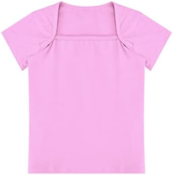 Hansber Kids Girls Long / kratki rukav baletni plesni vrhovi Trgovinski izrez T-majica Trening Fitness Gimnastika Tees