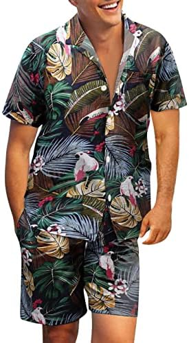 Muški sportski set Ljetni odjeću Muška ljetna dvodijelna set plaže tiskane majice kratkih rukava i hlače za hlače