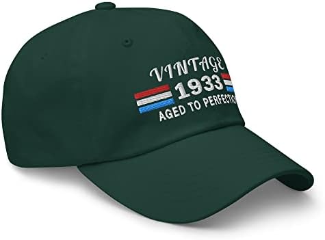 1933 89. rođendan vezeni Tata šešir Vintage 89-godišnja Rođendanska Odjeća