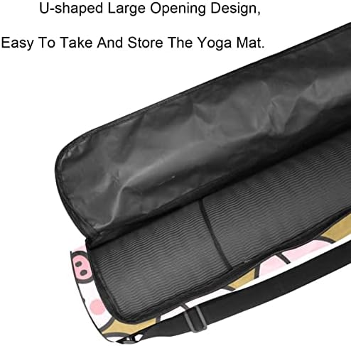 RATGDN Yoga Mat torba, svinje Head Exercise Yoga Mat Carrier full-Zip Yoga Mat torba za nošenje sa podesivim remenom za žene i muškarce