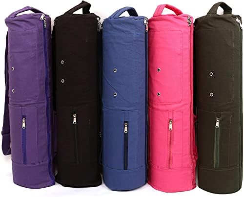 KD pamučna torba za jogu mat Cover torba sa punim patentnim zatvaračem sa podesivim remenom za odlaganje više džepova.