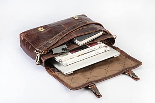 Picco Massimo 15.6 inča originalne kožne laptop glasničke torbe i RFID zaštićeno bi preklopni novčanik kombo za muškarce i žene.