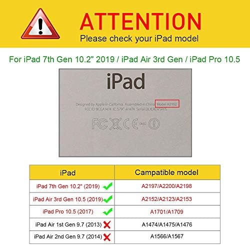 IPad 10.2 Slučaj sa držačem kartice, iPad 8. / 7. generacija, premium PU kožna zaštitna folija više-kutna stalak za gledanje džepnog