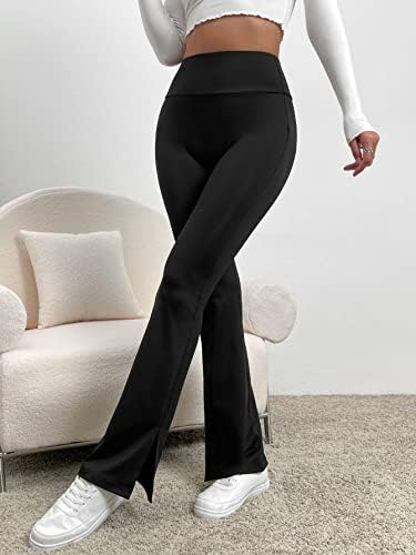 TAYASH ženske hlače za žene za žene široki pojas struka Split Hlače za hlače za noge za nogu