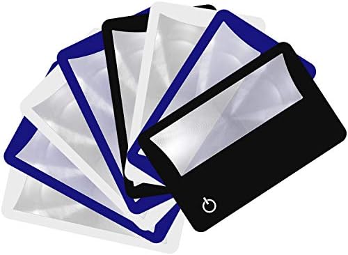 8 komada Lupa za kreditnu karticu paket novčanik torbica lupa LED osvijetljena lupa 3x džepna kartica