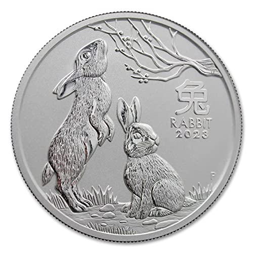 2023 p 5 oz Srebrna australijska lunarna serija III godina zečjeg kovanica sjajan neobičan 8 dolara prodavača