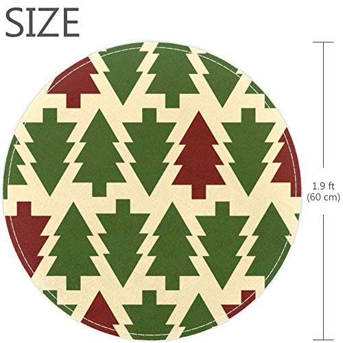 Zeleno crveno božićno drvce, non klizni vrač 23.6 okrugli područja tepiha tepiha za djecu za djecu za djecu, igralište