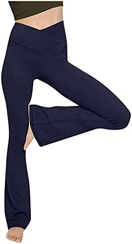 Chgbmok ženske joge hlače visoke struk Lounge hlače Slim Fit široke noge Palazzo hlače Podna dužina casual pantalone