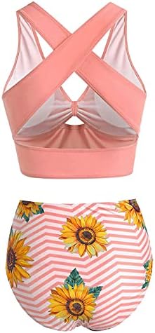 Dvodelni Tankini kupaći kostimi za žene za kontrolu stomaka kupaći kostimi prednji čvor suncokretovog rezervoara za plivanje sa šortsom