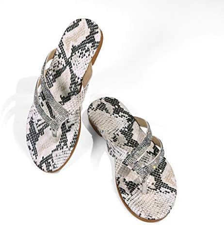 NLOMOCT sandale za žene Ležerne prilike ljetne kristalne kauče Ravne sandale Flip Flops Walking Cipele Ženske sandale