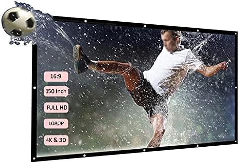 Sxyltnx 150 inča 16: 9 Prijenosni ekran projektora HD sklopivi projekcijski ekran bijeli za zidno uređene kućne kazalište