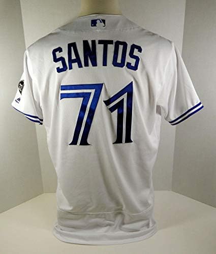 2018 Toronto Blue Jays Luis Santos 71 Igra Polovni bijeli dres 32 Patch - Igra Polovni MLB dresovi