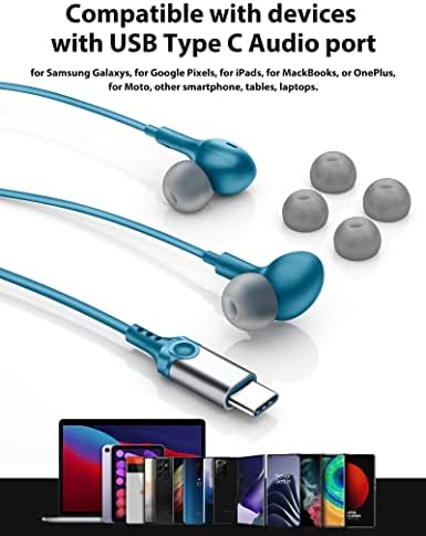 USB C slušalice magnetske žičeve uši za Samsung A53 A54 S23 Ultra S24 Buke Otkazivanje HiFi stereo kabela u slušalicama tipa C slušalice