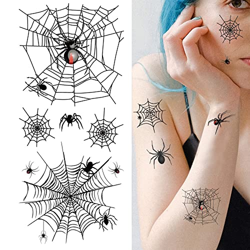 LOVINSHOW Halloween face Tattoos Spider Privremeni Realistični horor DecalHalloween Decal za muškarce ženski dekor, 1.0 Count