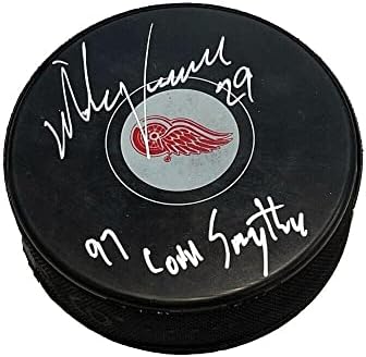 MIKE VERNON potpisao Detroit Red Wings Puck - 97 Conn Smythe natpis-potpisani NHL Pakovi