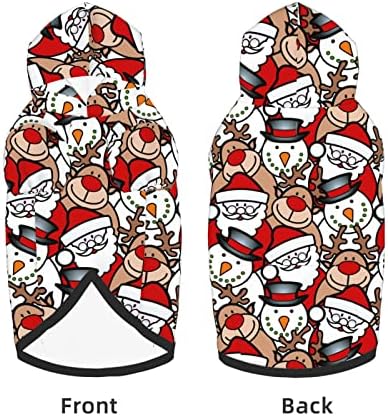 Pas božićne dukseve, Santa Reindeer Snowman Print Hoodie Puppy Winter COSSLAY DESETERS odijelo Pulover Doggie Duksera sa džepom za